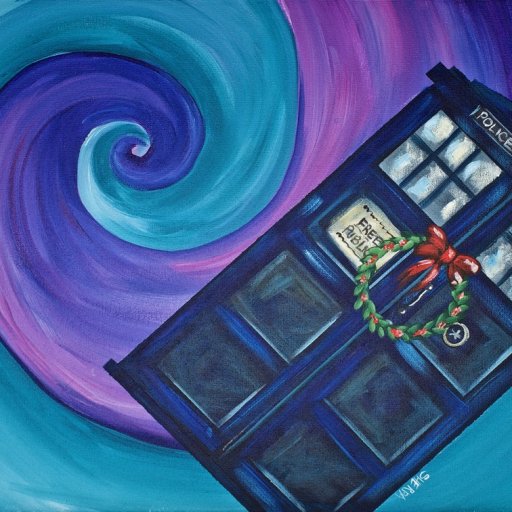 Doctor Who Dunnit Art Crawl Easy Acrylic Painting Tardis The Art Sherpa