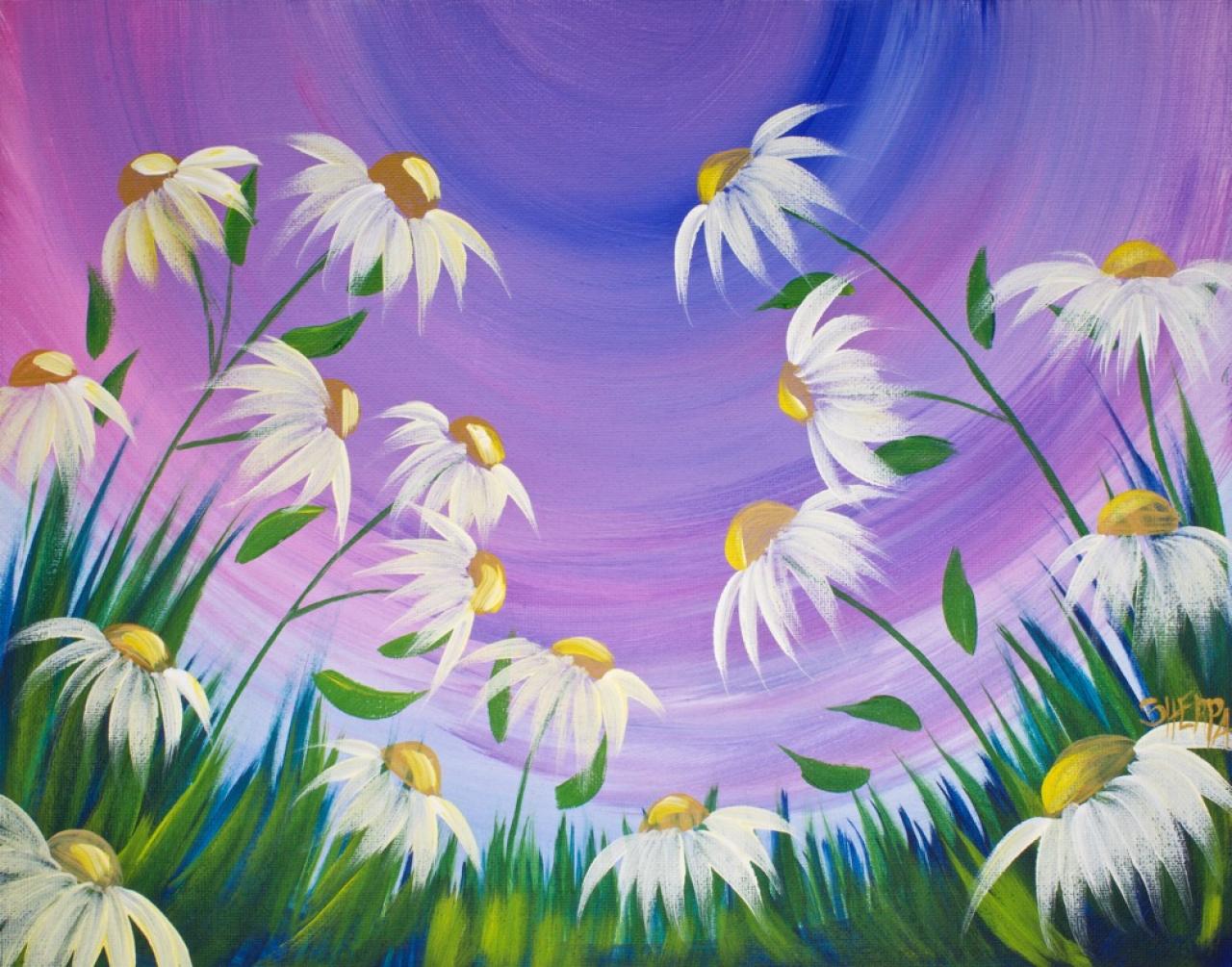 Spring Flowers Acrylic Painting On Canvas For Beginners - Gallery - The ...