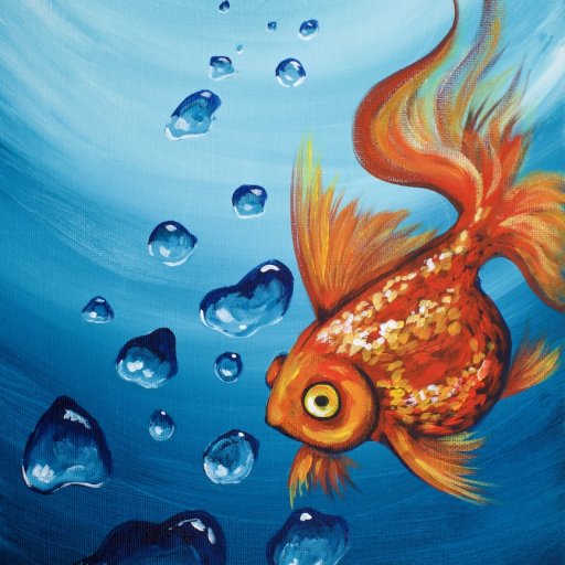 Goldfish and Realistic Underwater Bubbles