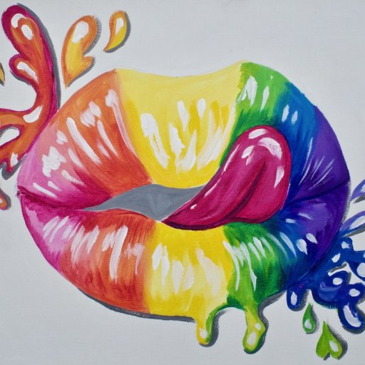 Splatter Rainbow Realistic Lips