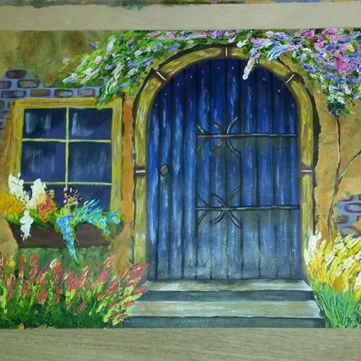 blue door