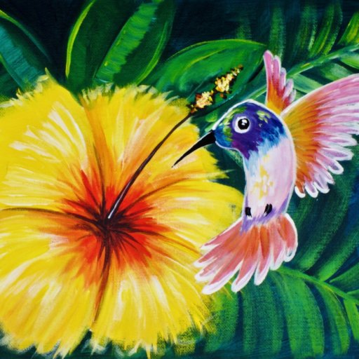 Hummingbird and Hibiscus - EarthDay