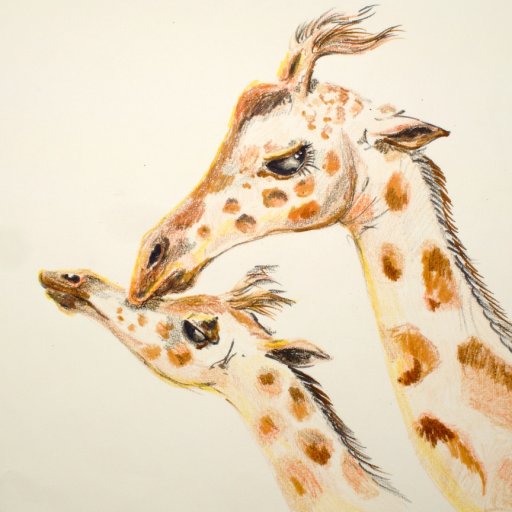 Mother Giraffe and Baby Cheap Art Supplies