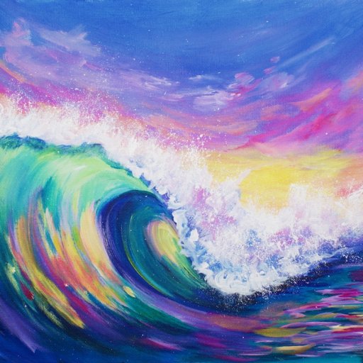 3 Color Challenge WAVE AT SUNSET  Acrylic Painting Tutorial | The Art Sherpa