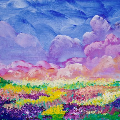 Wildflower Field Q-tip and no brushes Acrylic Landscape The Art Sherpa 