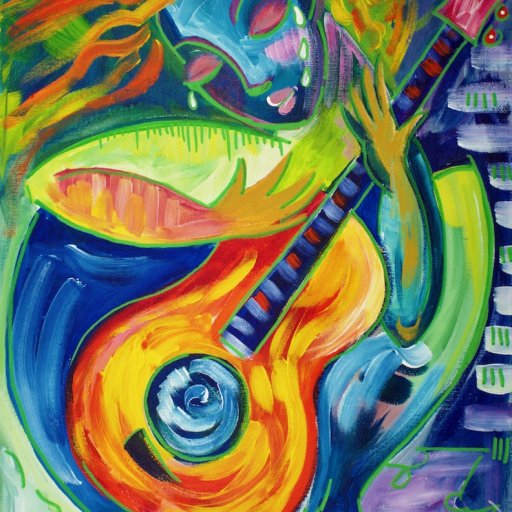 Abstract Girl with Guitar