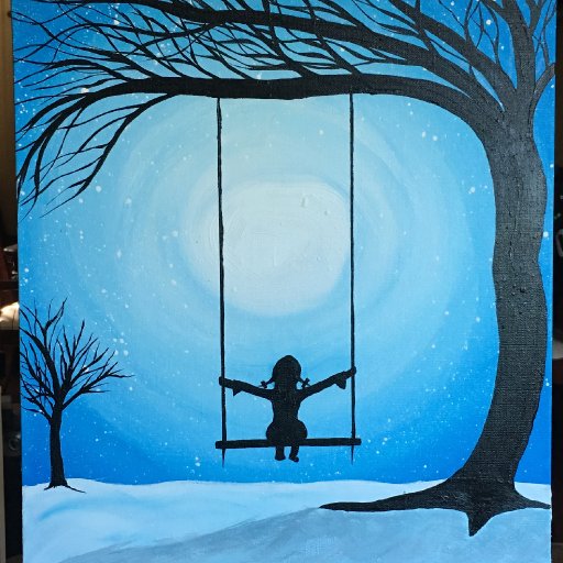 Little girl on swing