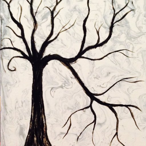 Poured Background With Tree