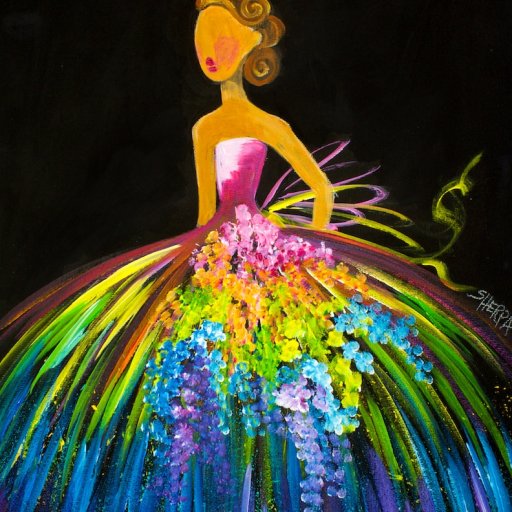 How to paint a Girl in a Rainbow Dress EASY Acrylic Painting the Art sherpa 