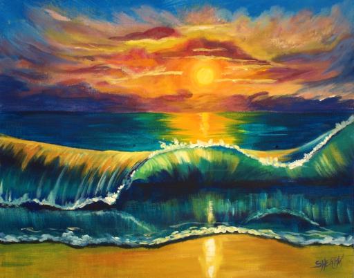 tas170812.01 Tropical Beach Wave At Sunset 72dpi - Gallery - The Art ...