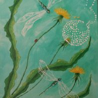 Dandelions, Dragonflies, and a Ladybug