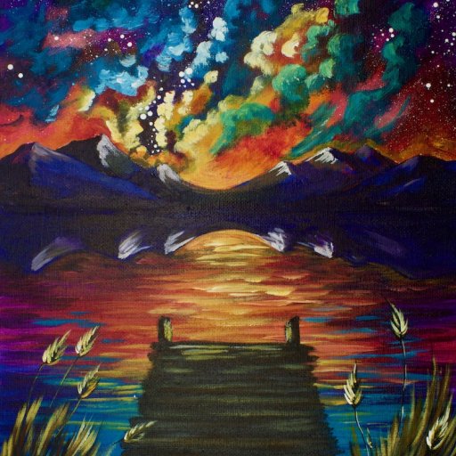 Galaxy Mountain Lake Landscape - Space Week The Art Sherpa