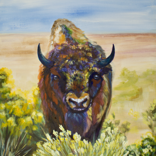 Buffalo in Yellow Flowers - Southwest The Art Sherpa