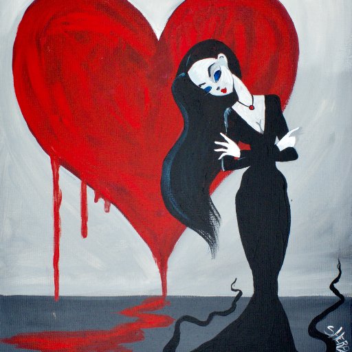 Morticia Addams painting The Art Sherpa