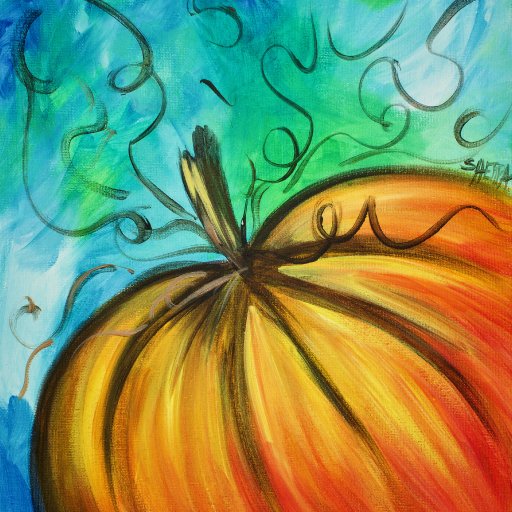 Fall pumpkin acrylic painting The Art Sherpa
