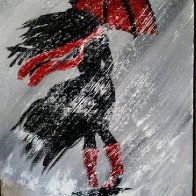 girl in rain