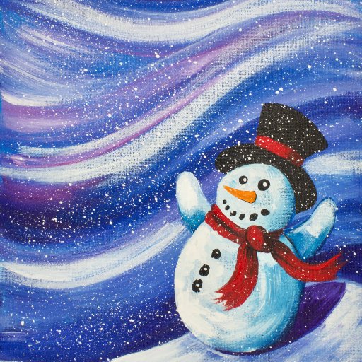 Flurry Snowman Acrylic Painting The Art Sherpa