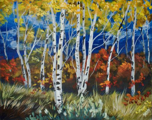 Fall Birch Tree Acrylic Painting The Art Sherpa - Gallery - The Art ...