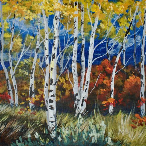 Fall Birch Tree acrylic painting  The Art Sherpa