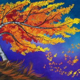 Cherry Tree Holding The Moon Step By Step Acrylic Painting For Beginners