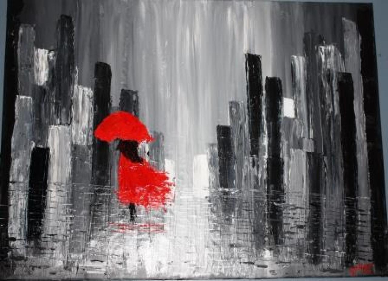 092316 City Girl Walking In The Rain Gallery Gail Wilson