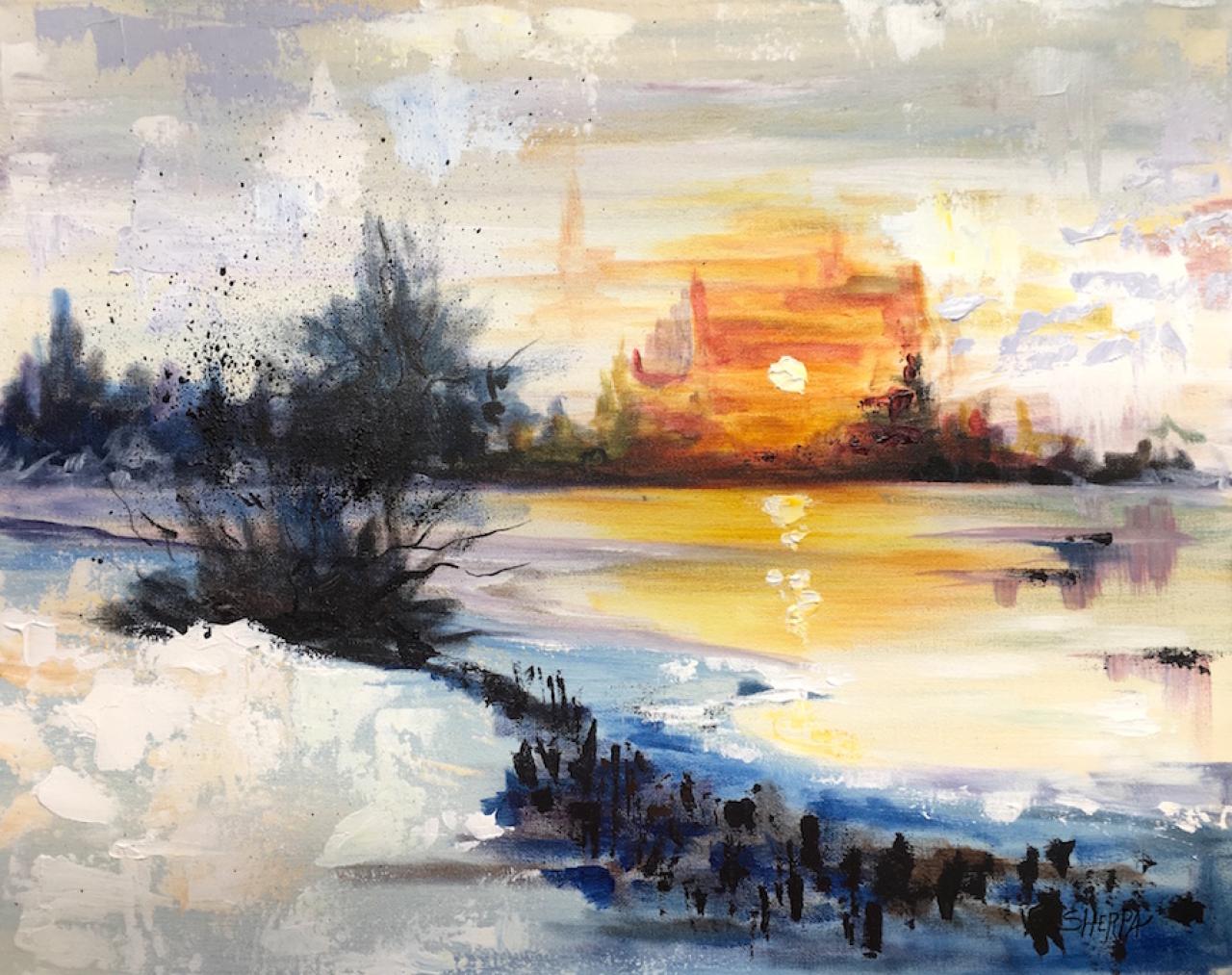 Abstract Acrylic Painting Tutorial For Beginners Landscape Icebound The