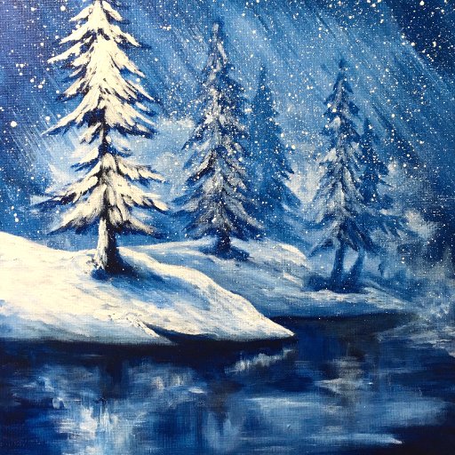 Simple Winter Landscape Frozen Lake with Pines The Art Sherpa