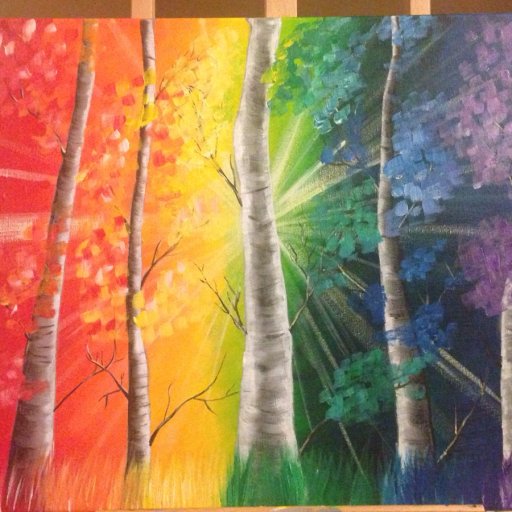 Rainbow Birches Tutorial -art sherpa