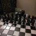 Painted ceramic chess set