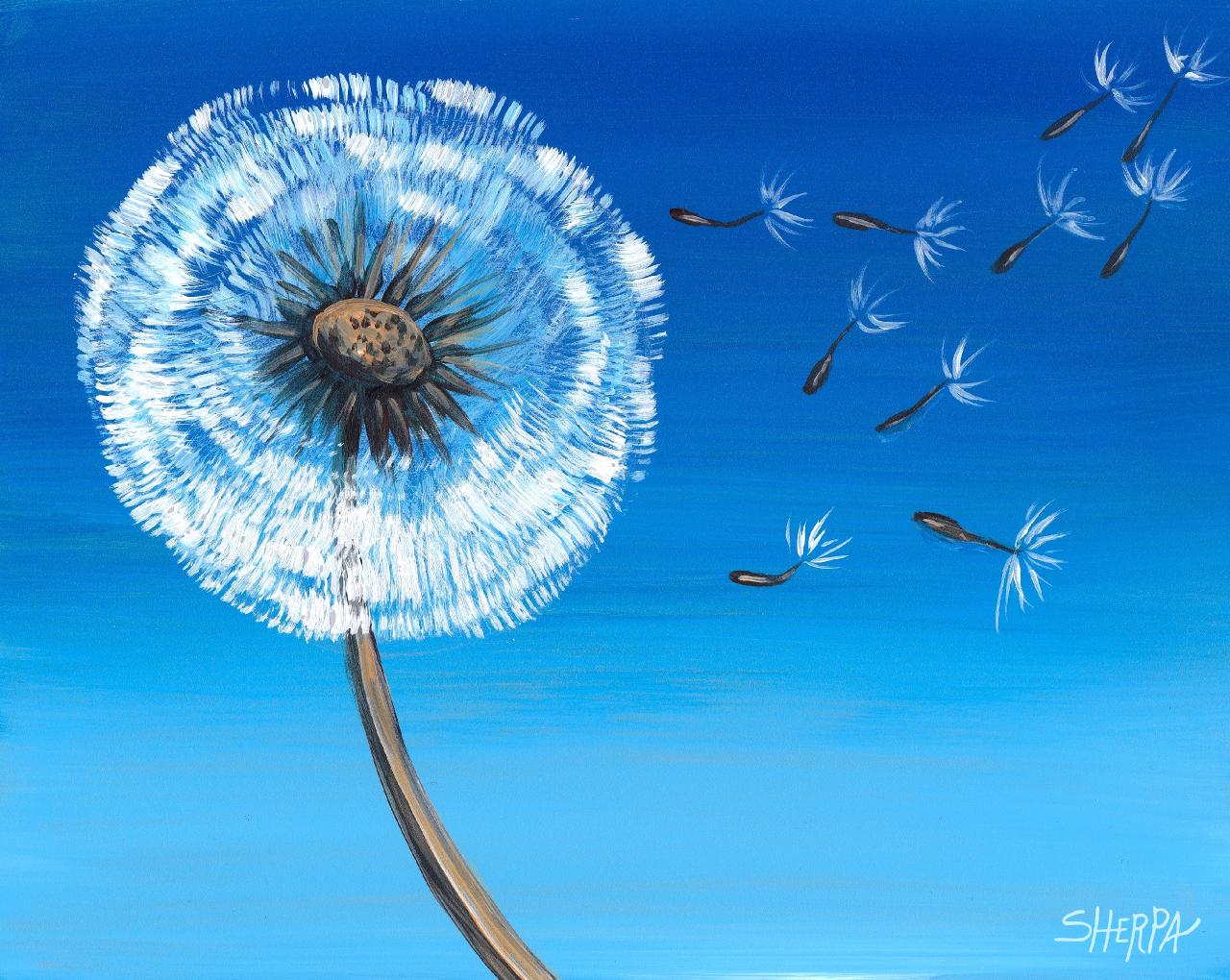 Wish Dandelion Acrylic Painting Tutorial - Gallery - The Art Sherpa ...