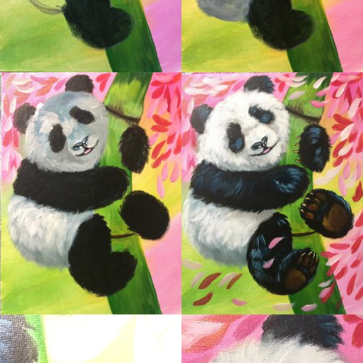 Step by step how to paint the Spring Panda Info graphic 