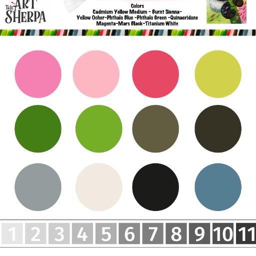 Practice your Color Mixing for the Spring Panda Art guide Art sherpa 