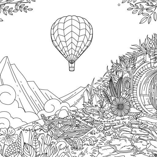 Balloon Coloring Book Page