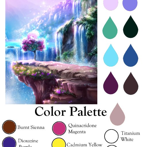 Color palette fantasy Waterfall 