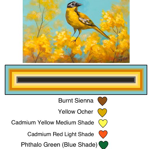 yellow bird painting color pallet 