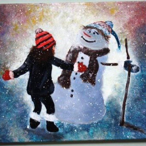 Girl with Snowman Vickie Wade