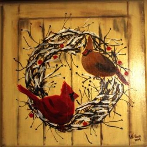 11.25.19 cardinal wreath on door