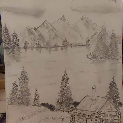 Pencil lake landscape