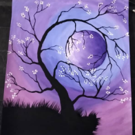 cherry tree cradling moon