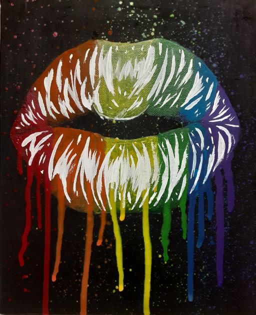 Drippy Lips, I Used To Much Shine - Gallery - Dana Boston | The Art Sherpa