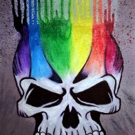 Rainbow Drip Skull2