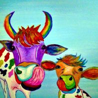 Rainbow cows 8x10 remix