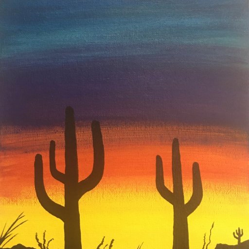 2016-10-25 Desert Sunset Saguaro's - Sherpa (Medium)