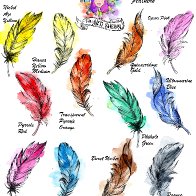 Watercolor Feather Swatching page 
