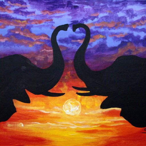 sunset love elephant 