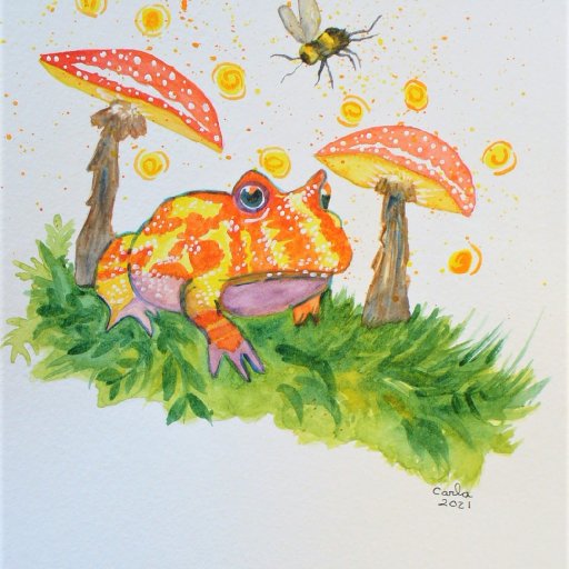 Fairy Frog and Mushrooms - Copy