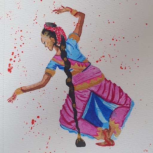 Bharatanatyam Dancer in Blue