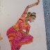 Bharatanatyam Dancer in Orange