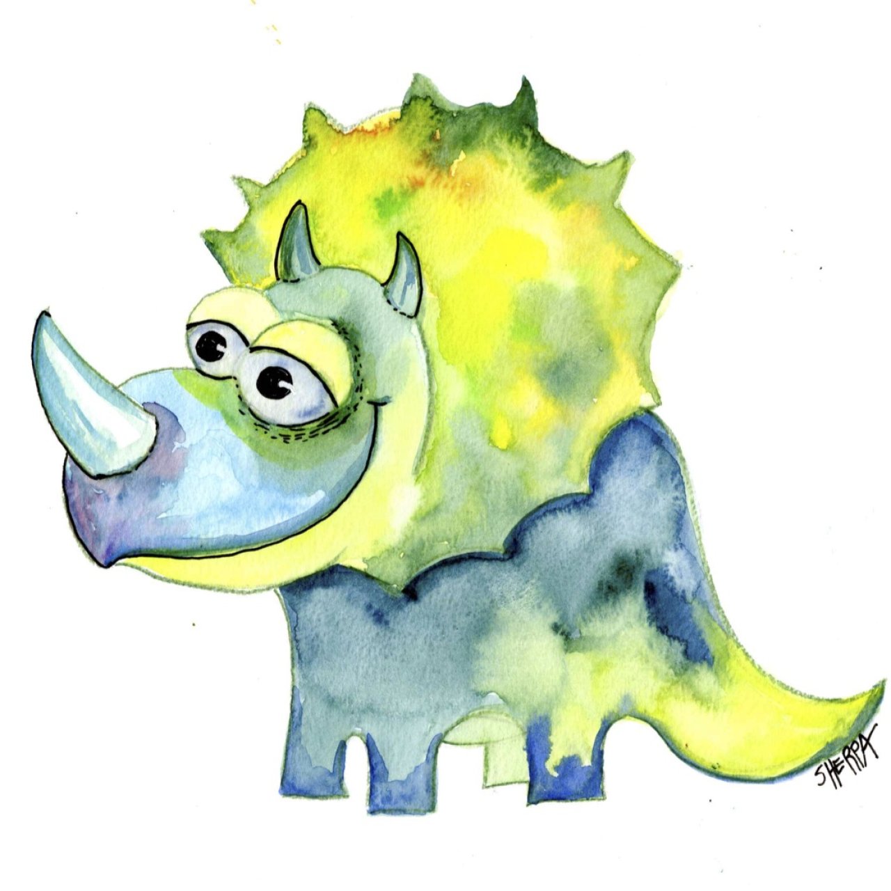 dino watercolor patron 