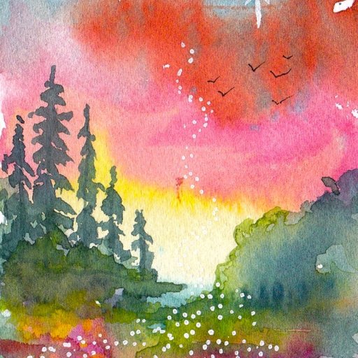 landscape watercolor patron 